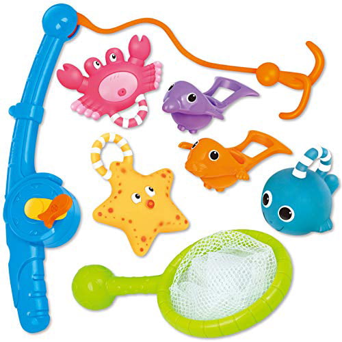 Baby Bath Tub Fishing Floating Fish Net Toy Water Scoop Organizer Bag Pouch T